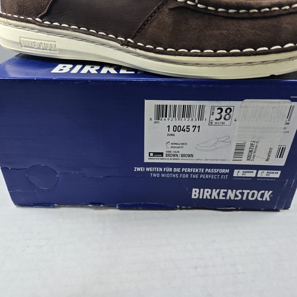 Birkenstock Unisex Duma Brown Leather Slip-On Loafers Size EU 38 Reg US W7 M5 - Picture 11 of 11